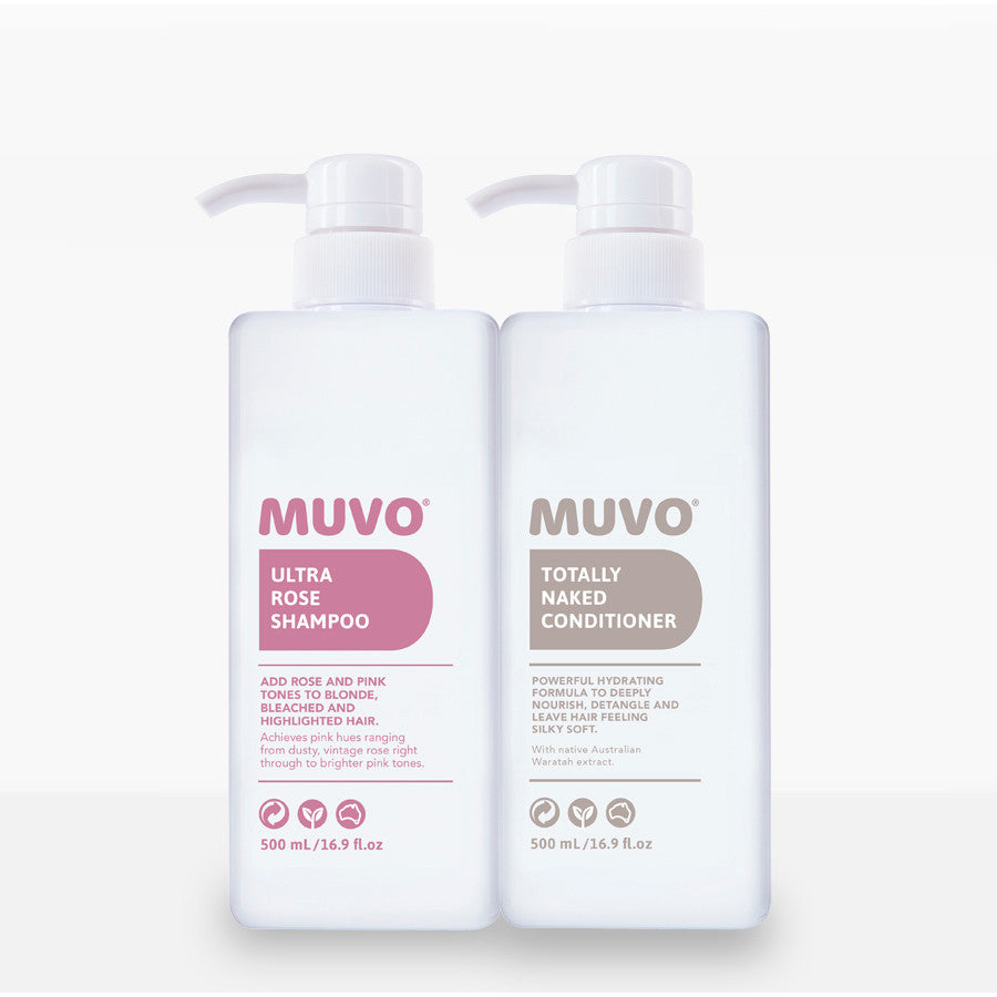 Muvo Professional Ultra Rose Shampoo & Totally Naked Conditioner Duo 500ml