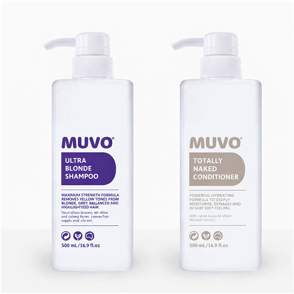 MUVO Ultra Blonde Shampoo and Totally Naked Conditioner Duo 500ml ā Muvo