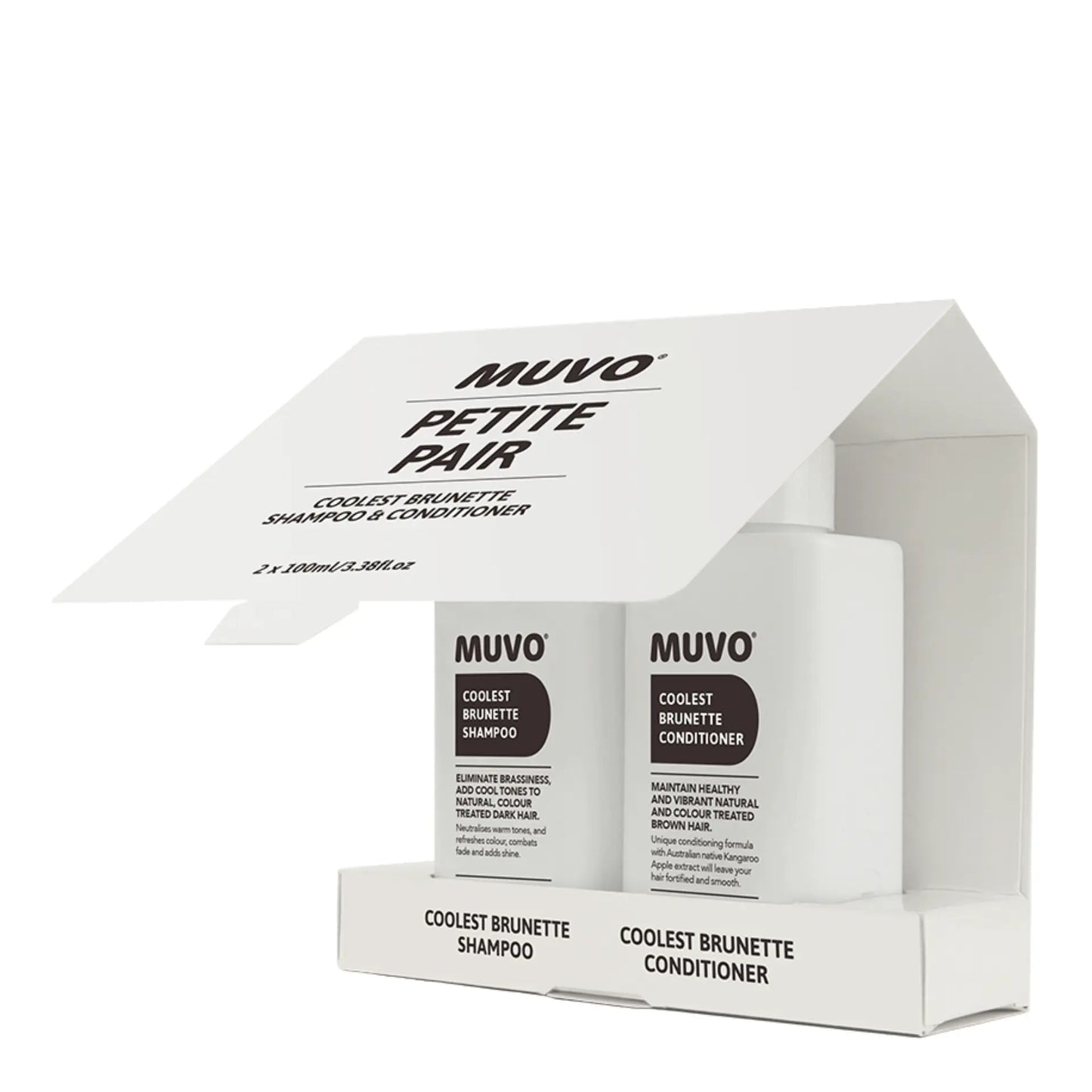 Muvo Coolest Brunette Shampoo and Conditioner 100ml Petite Pairs