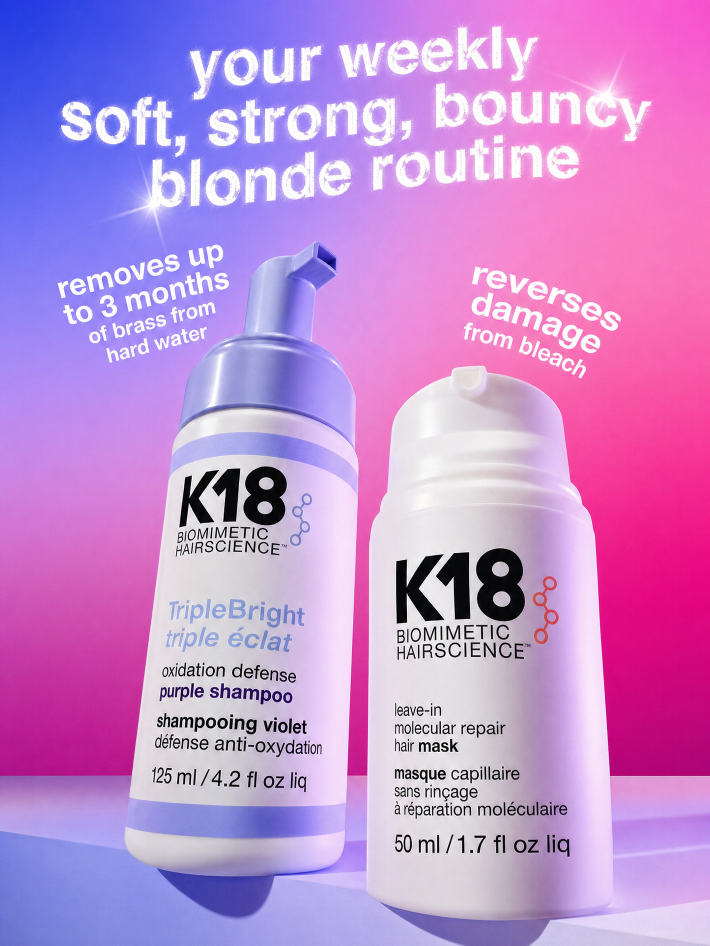 K18 - Triple Bright Purple Shampoo - Anti-Brassiness 443ml — product gallery image 7