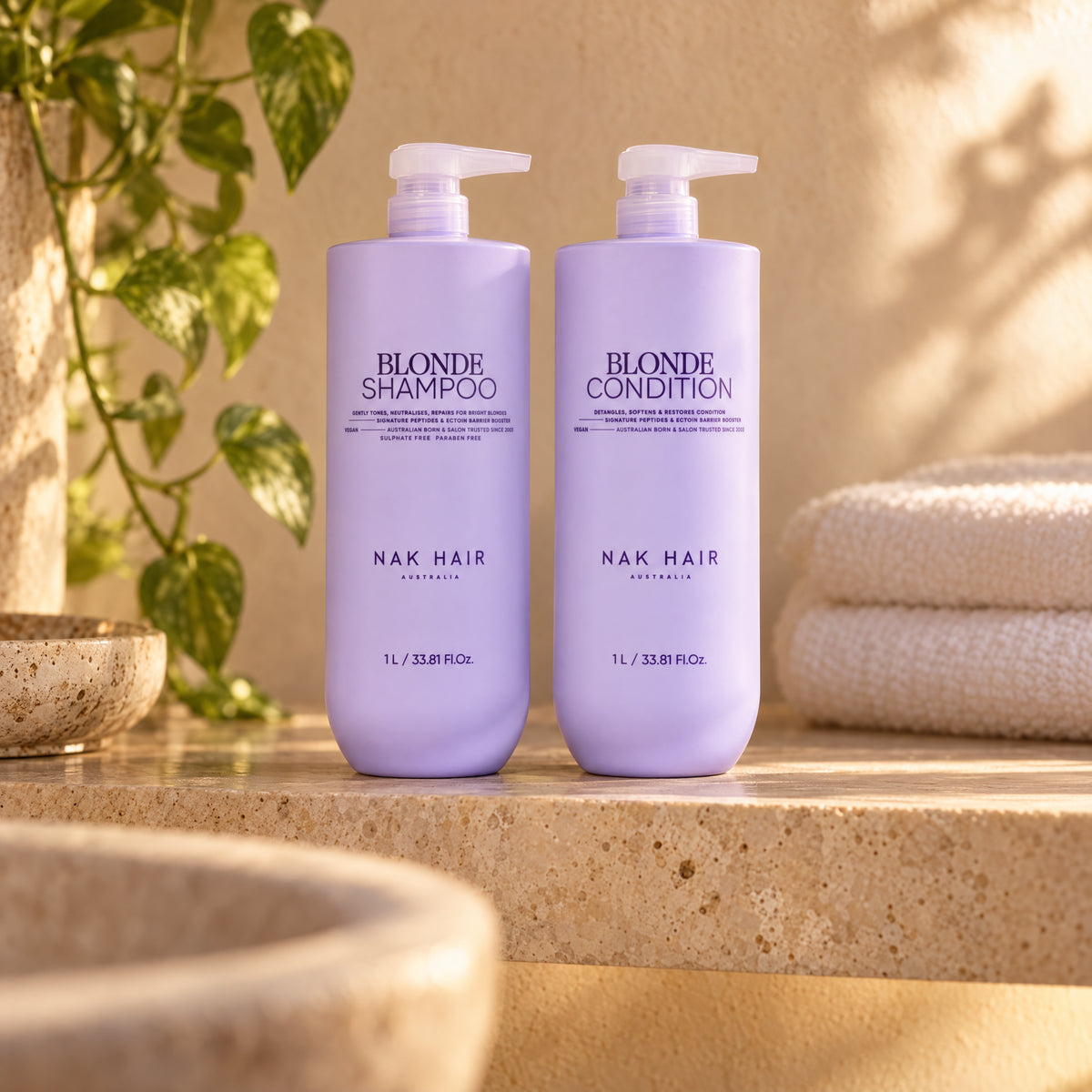 NAK Blonde Shampoo & Conditioner 1L Duo