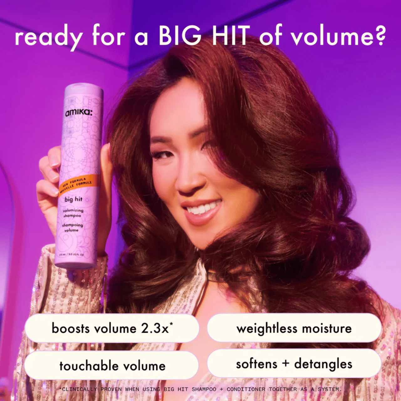 Amika Big Hit Volumizing Shampoo 1000ml - Image 4