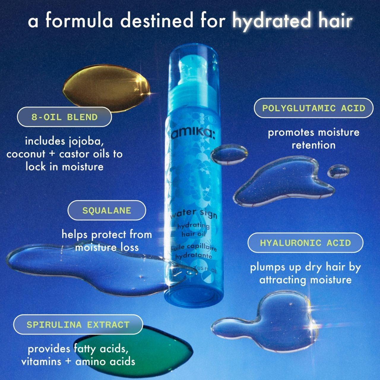 Amika Water Sign Hydrating Oil 50ml - Image 7