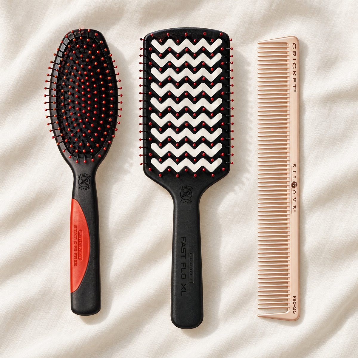 Cricket Brush Trio (Styling, Paddle & Comb)