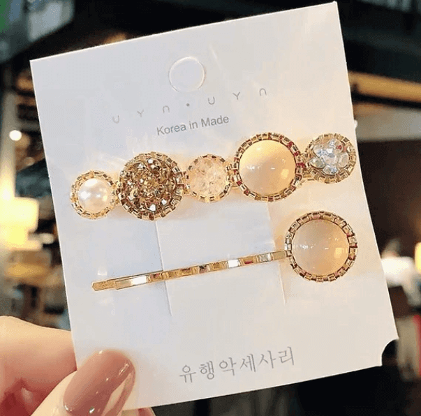 Pearl Rhinestone Hair Clips - Nav's Hair