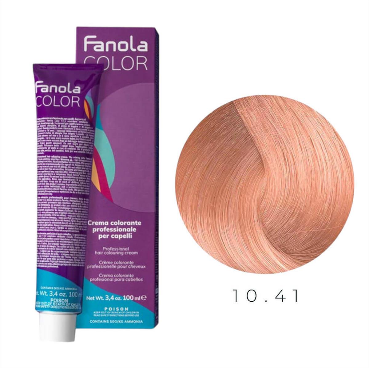 Fanola Color Professional Colouring Cream 100ml – Shade 10.41 Blonde Platinum Copper Ash