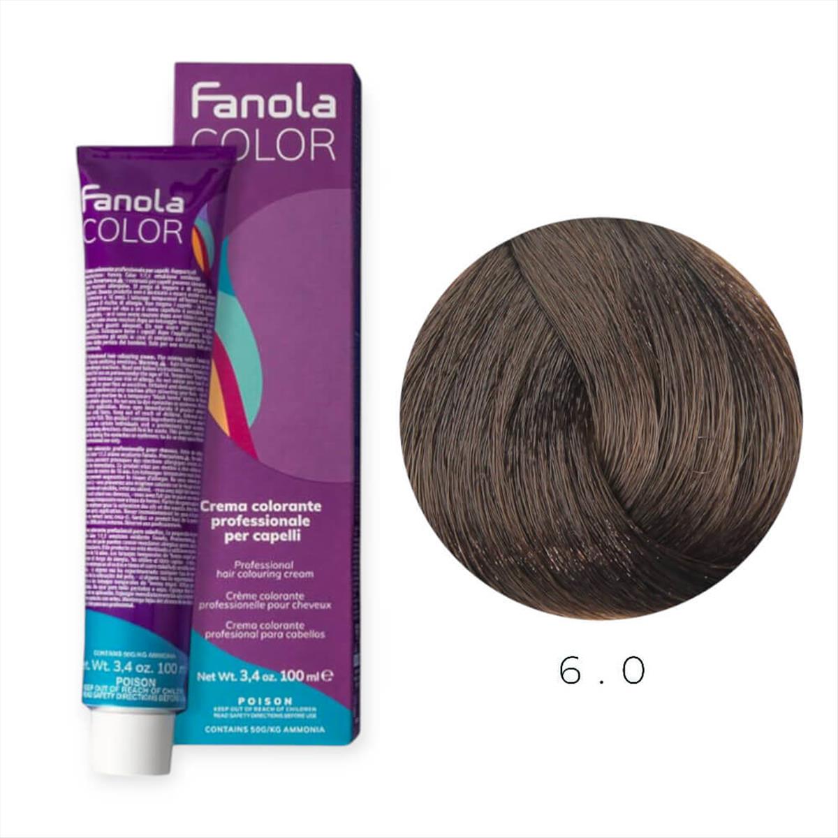 Fanola Color Professional Colouring Cream 100ml – Shade 6.0 Dark Blonde