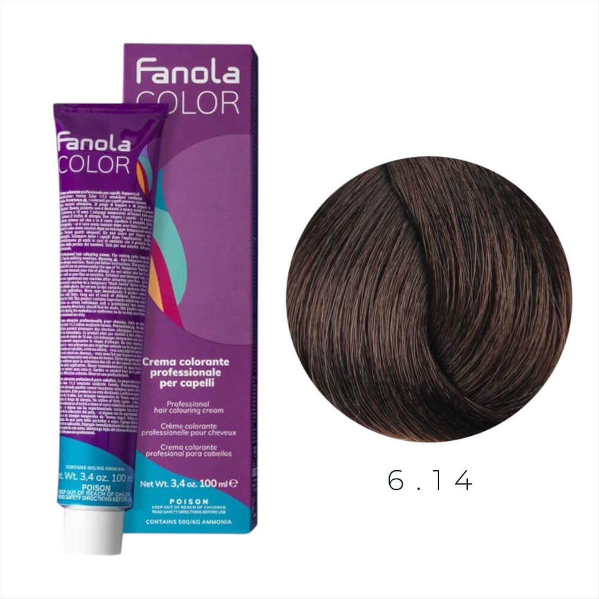 Fanola Color Professional Colouring Cream 100ml – Shade 6.14 Hazelnut