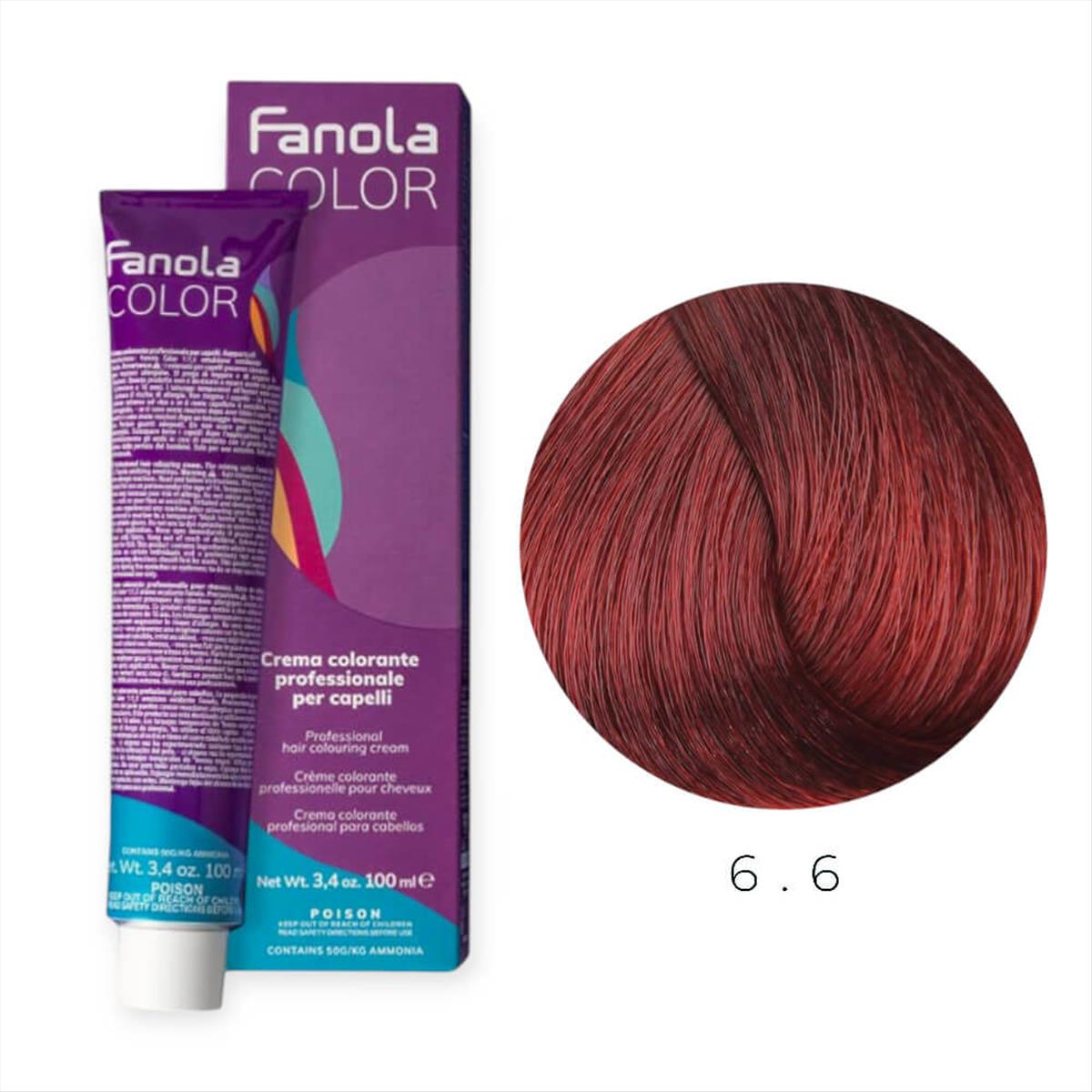 Fanola Color Professional Colouring Cream 100ml – Shade 6.6 Dark Red Blonde