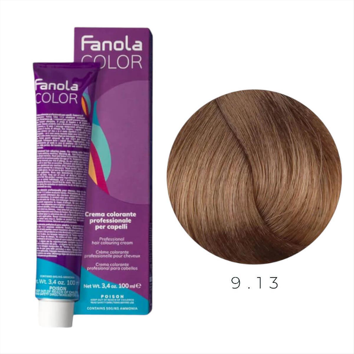 Fanola Color Professional Colouring Cream 100ml – Shade 9.13 Very Light Beige Blonde