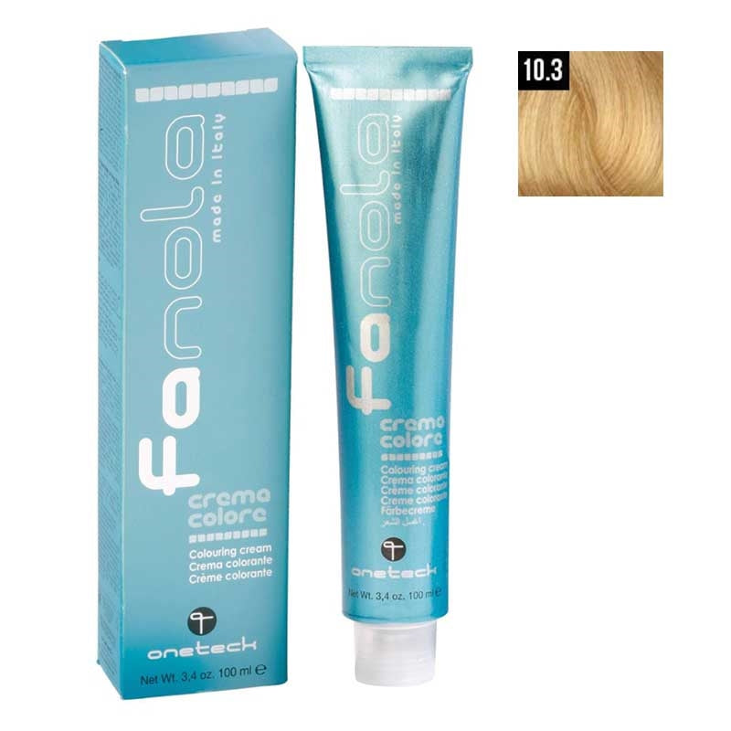 Fanola Color Professional Colouring Cream 100ml – Shade 10.3 Blonde Platinum Golden