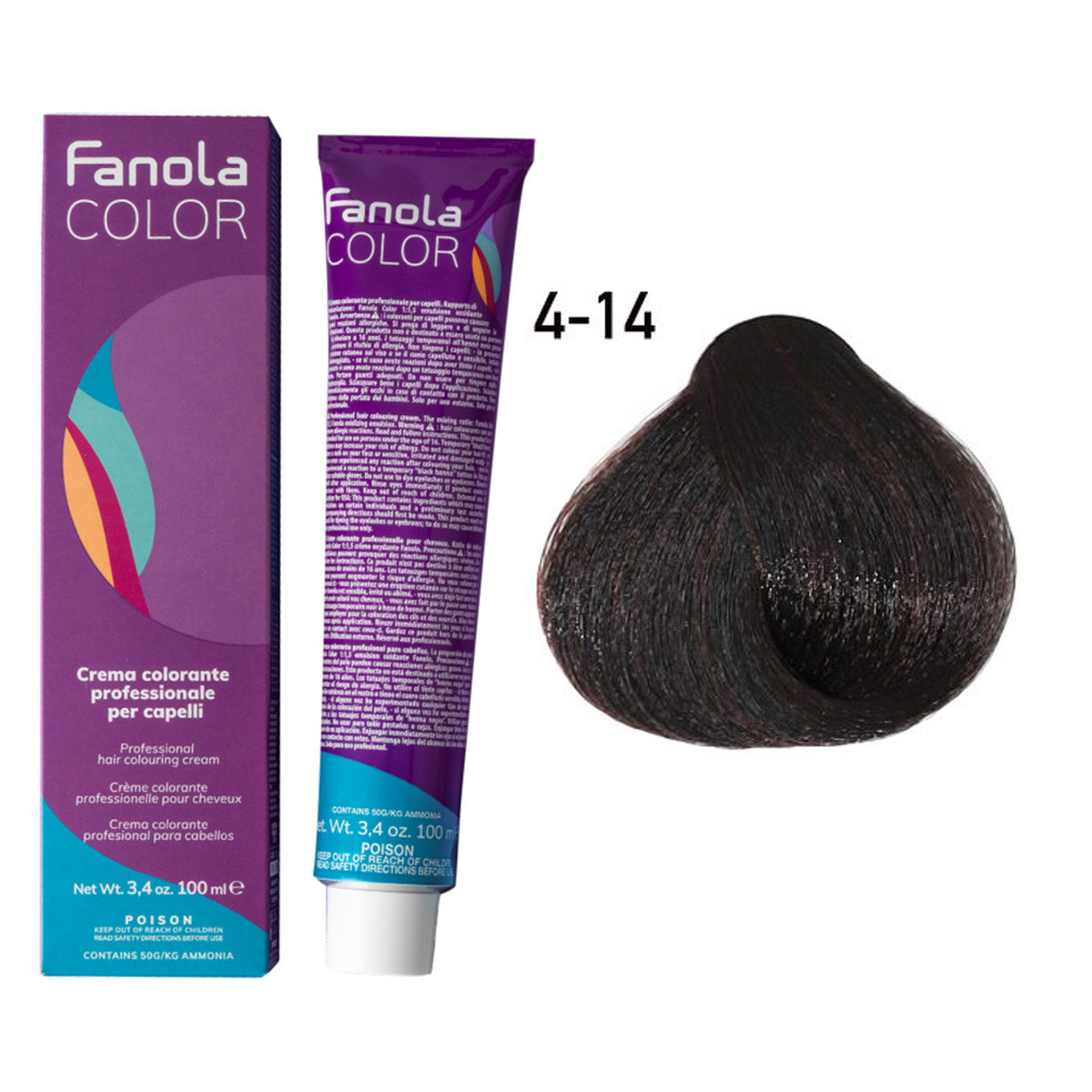 Fanola Color Professional Colouring Cream 100ml – Shade 4.14 Coffee