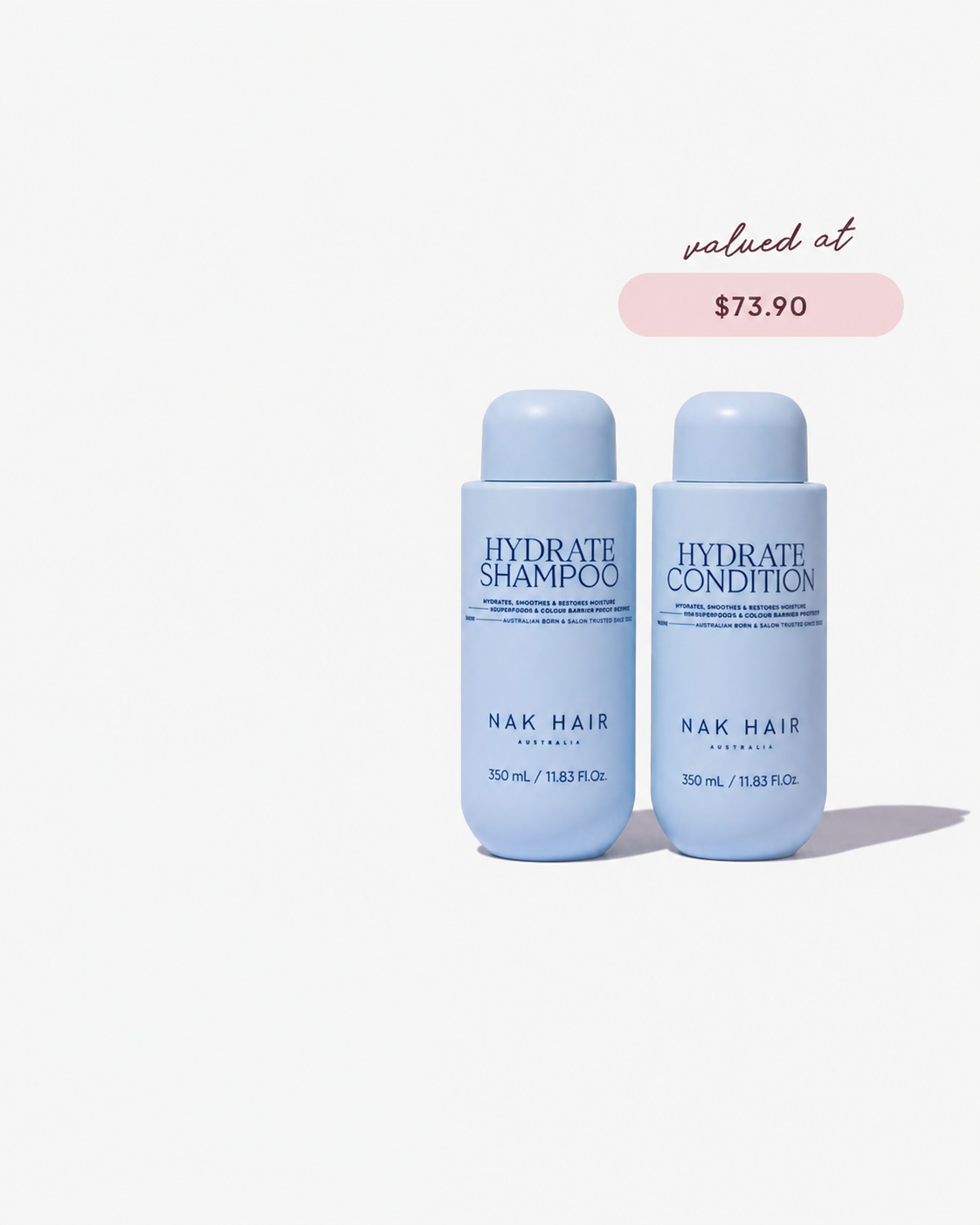 NAK Signature Holiday Hydrate Duo 350ml - Valued At $73.90