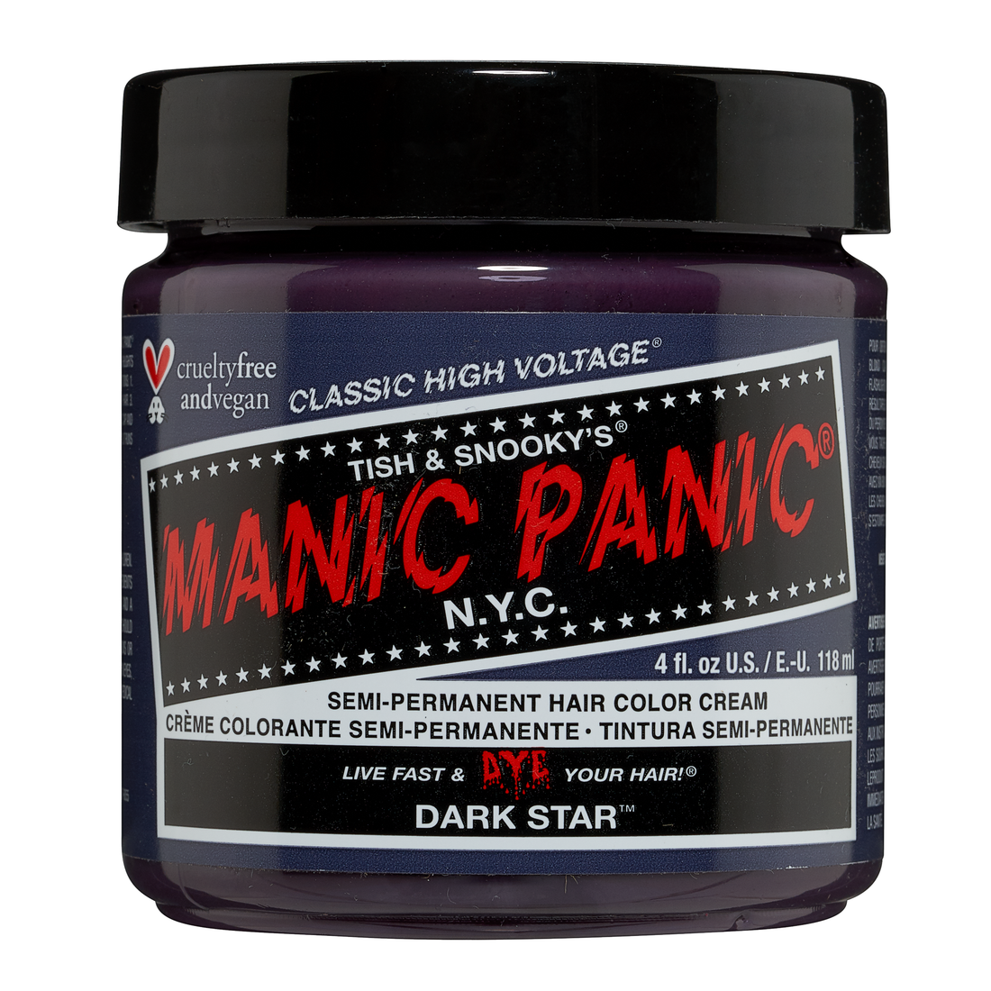 Manic Panic Dark Star 118ml High Voltage Classic Cream Formula Hair Color — Manic Panic