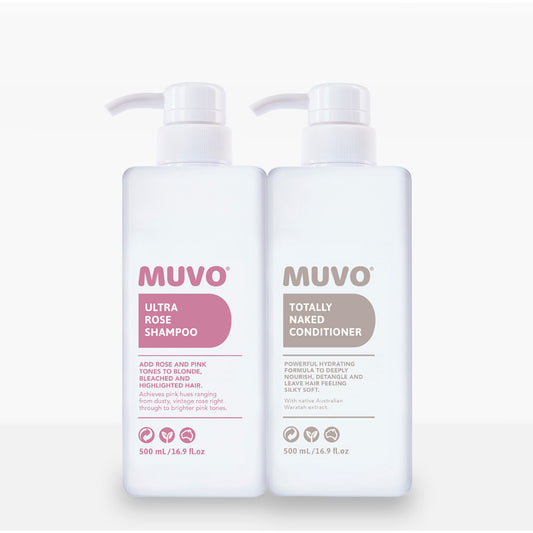 Muvo Professional Ultra Rose Shampoo & Totally Naked Conditioner Duo 500ml