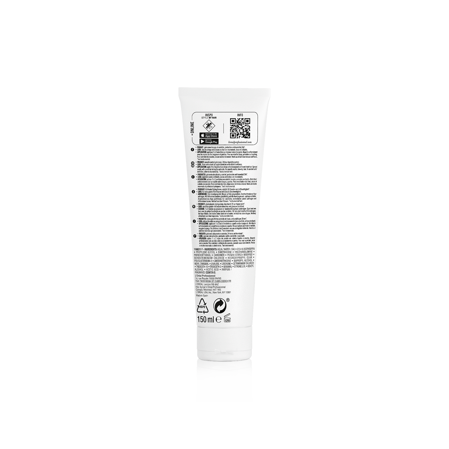 L'Oréal Professionnel Tecni.ART Flex Liss Control Frizz Control Styling Cream 150ml