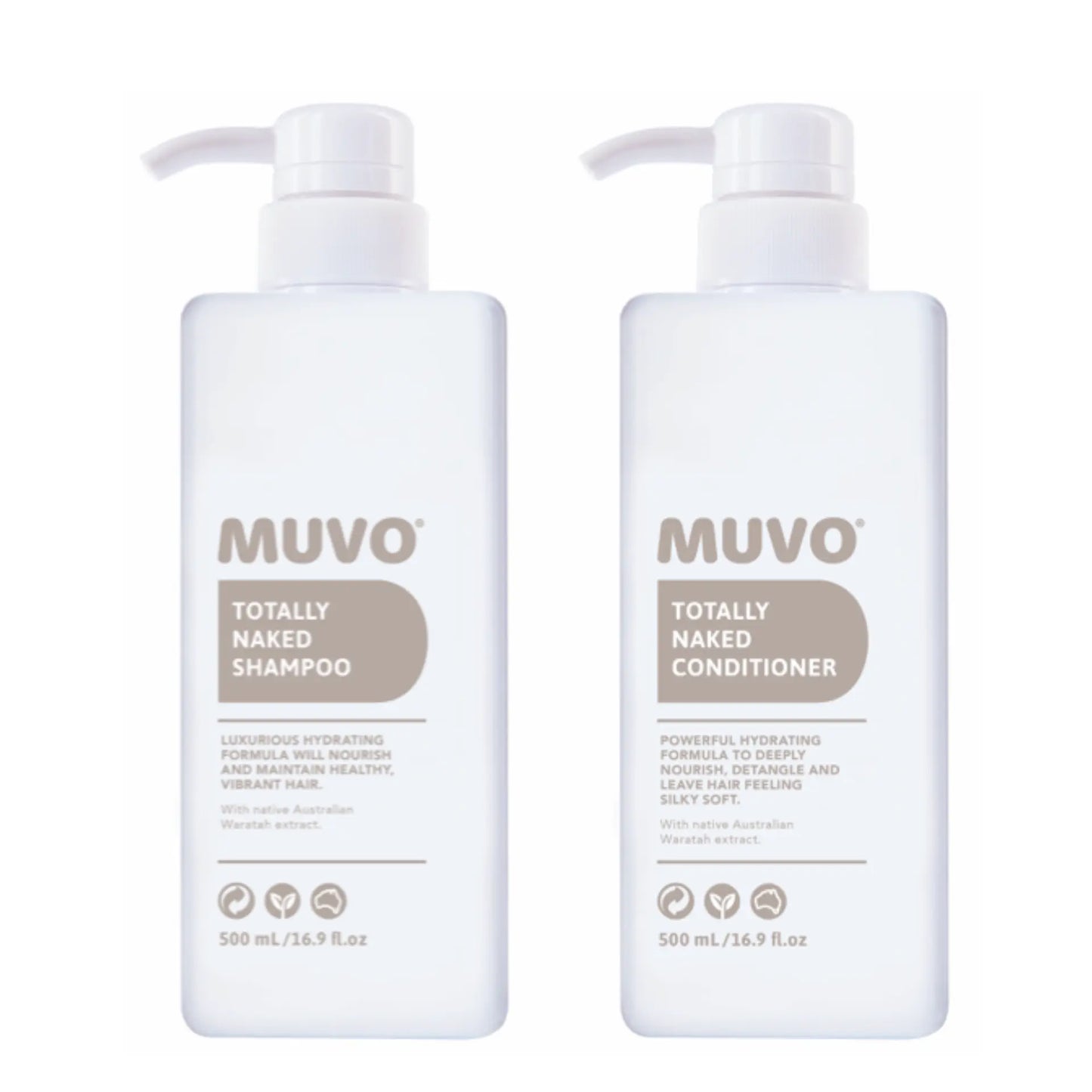 MUVO Totally Naked Shampoo and Conditioner Duo 500ml — Muvo