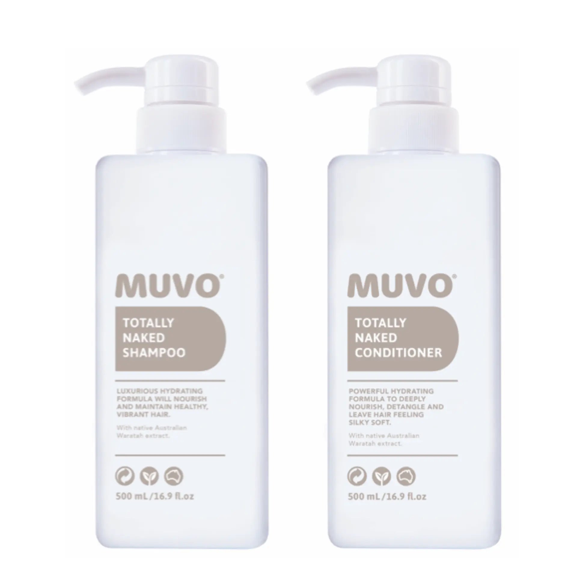 MUVO Totally Naked Shampoo and Conditioner Duo 500ml — Muvo