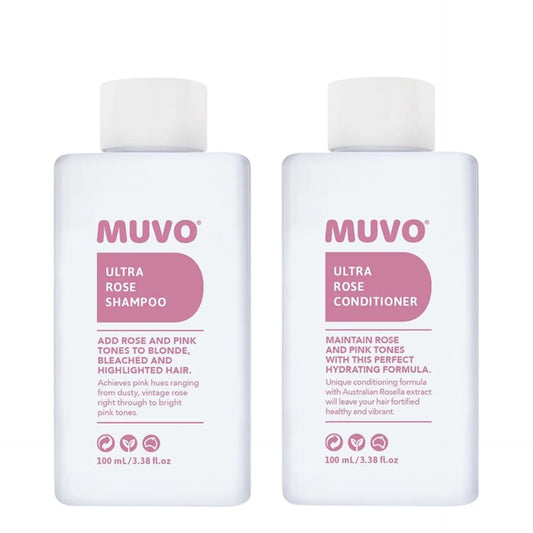 MUVO Ultra Rose Shampoo and Conditioner 100ml Petite Pair