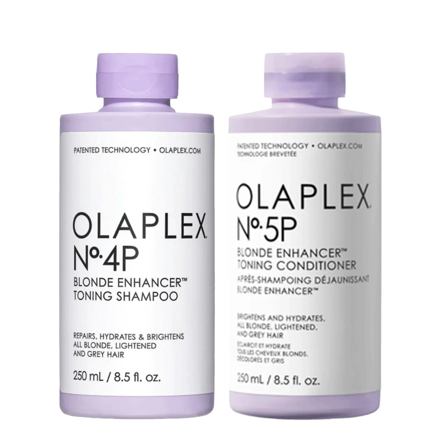 Olaplex No.4P and No.5P Blonde Enhancer Toning Shampoo and Conditioner 250ml Bundle