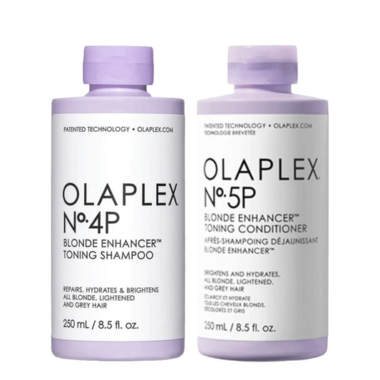 Olaplex No.4P and No.5P Blonde Enhancer Toning Shampoo and Conditioner 250ml Bundle