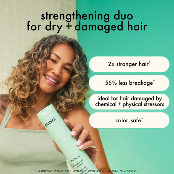 Amika The Kure Intense Strength Repair Shampoo 275ml - Image 2