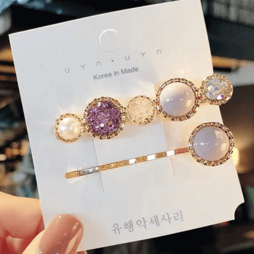 Pearl Rhinestone Hair Clips - Nav's Hair