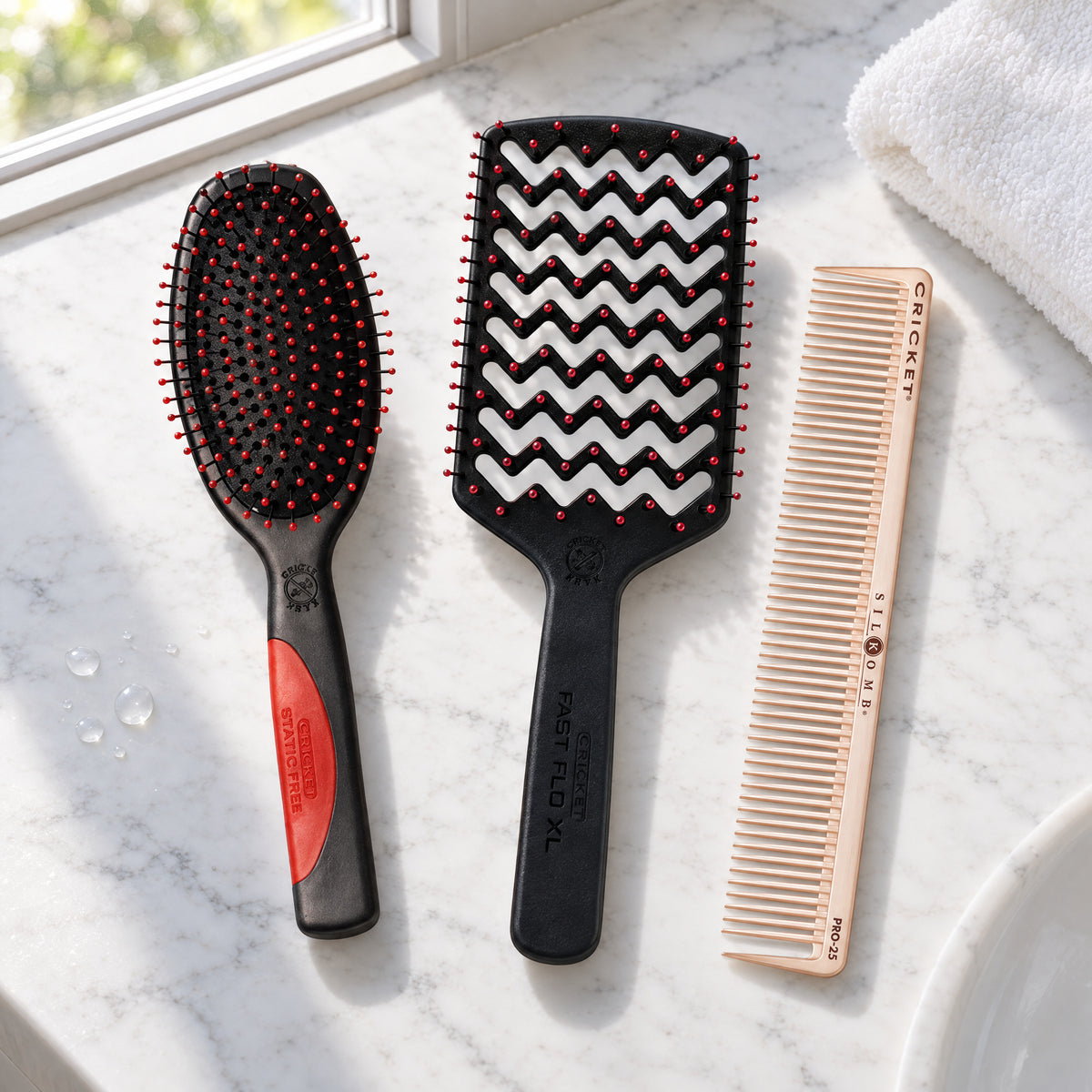 Cricket Brush Trio (Styling, Paddle & Comb)