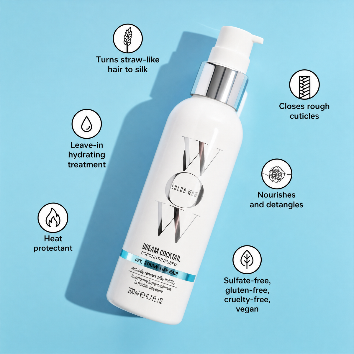 Color Wow Dream Cocktail Coconut Treat - Dry Hair 200ml Professional — — Image 4