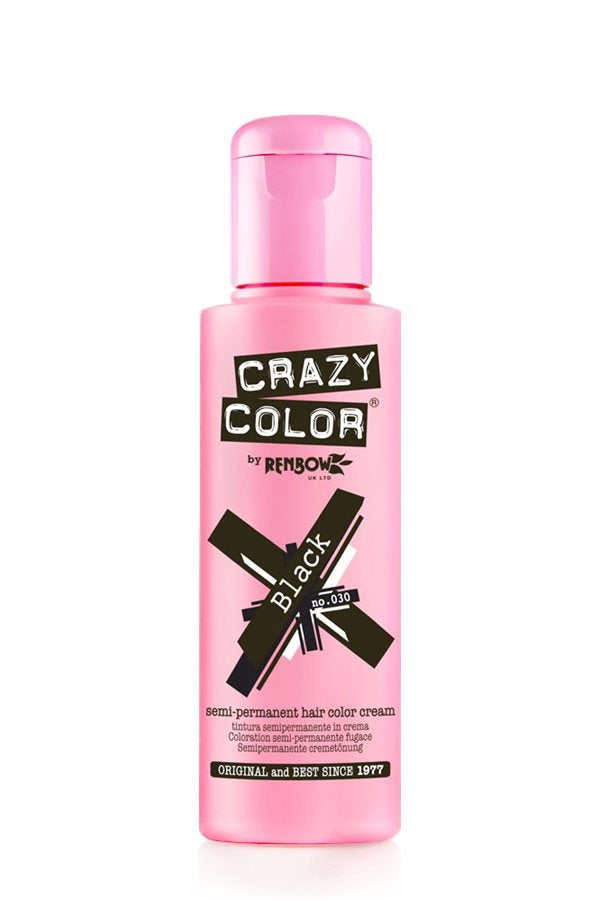 Crazy Colour Black semi-permanent hair colour, 100ml