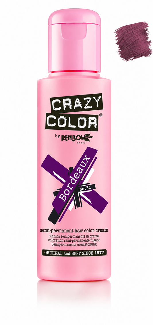 Crazy Colour Bordeaux semi-permanent hair colour, 100ml