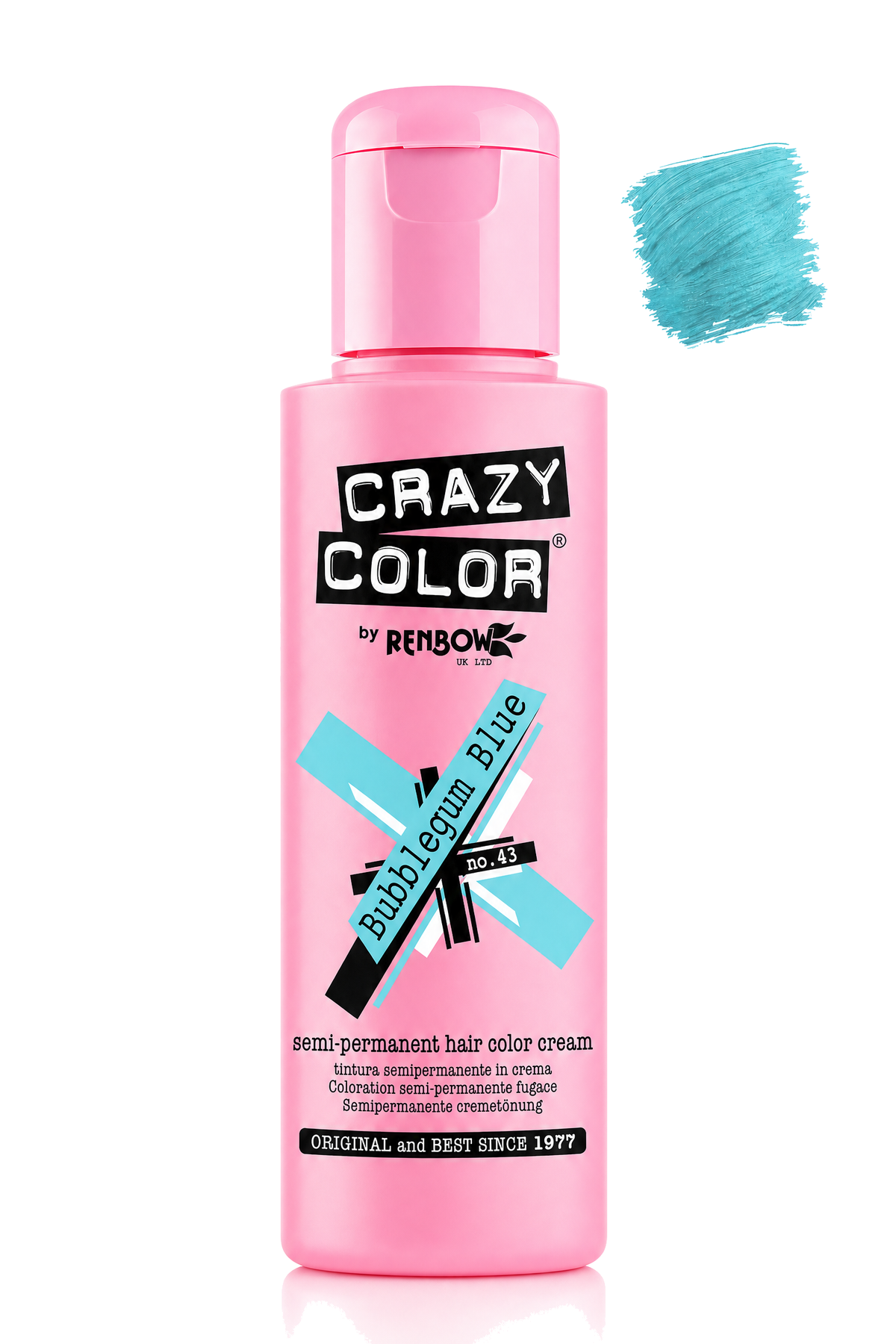 Crazy Colour Bubblegum Blue semi-permanent hair colour, 100ml