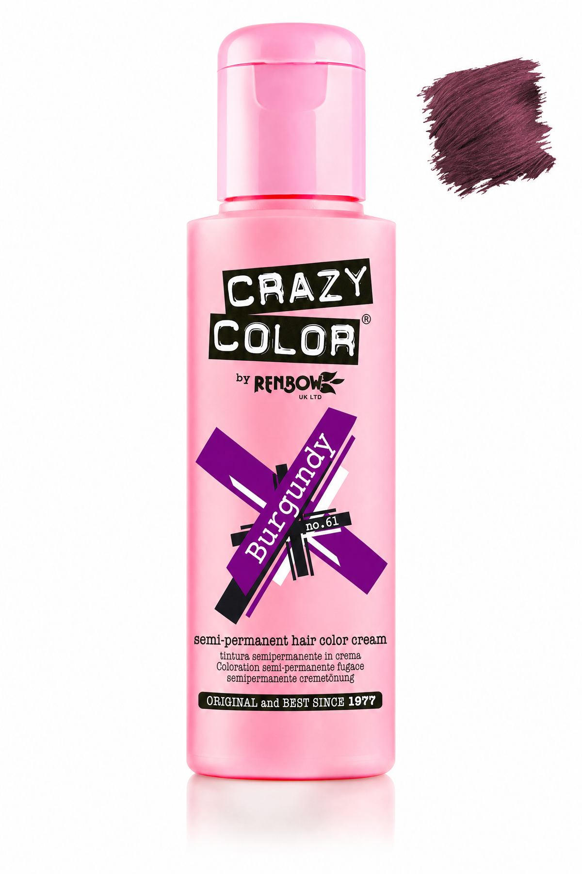 Crazy Colour Burgundy semi-permanent hair colour, 100ml