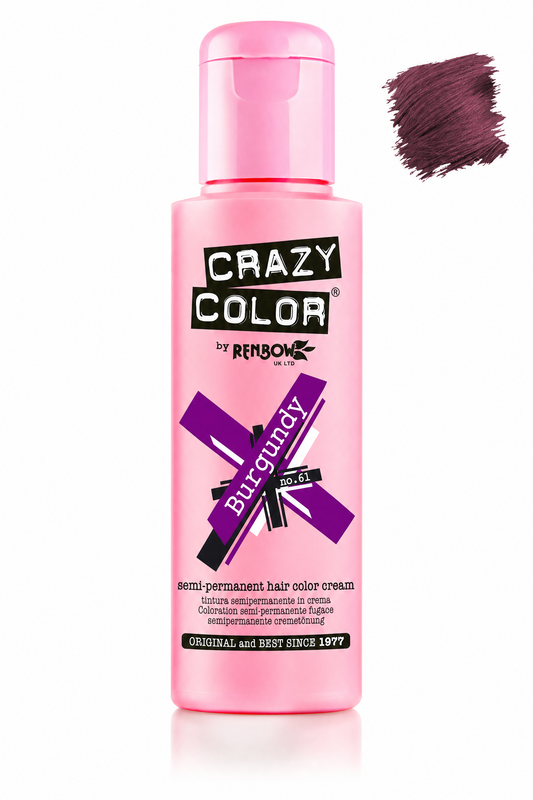 Crazy Colour Burgundy semi-permanent hair colour, 100ml