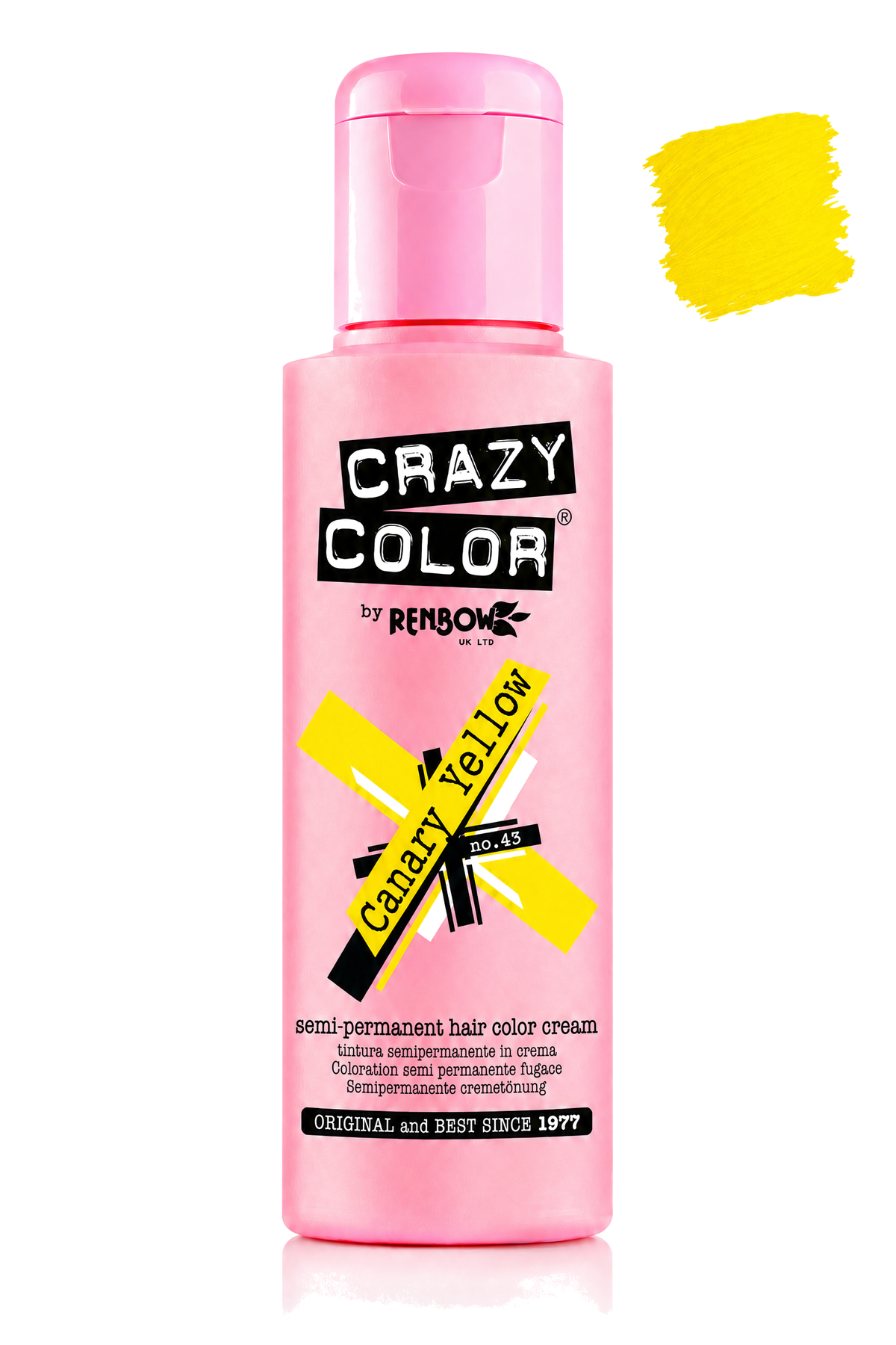 Crazy Colour Canary Yellow semi-permanent hair colour, 100ml