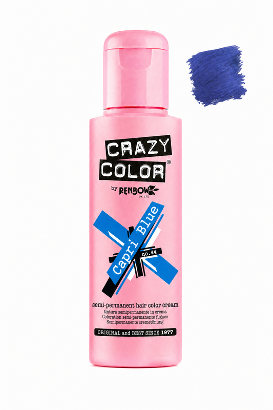 Crazy Colour Capri Blue semi-permanent hair colour, 100ml