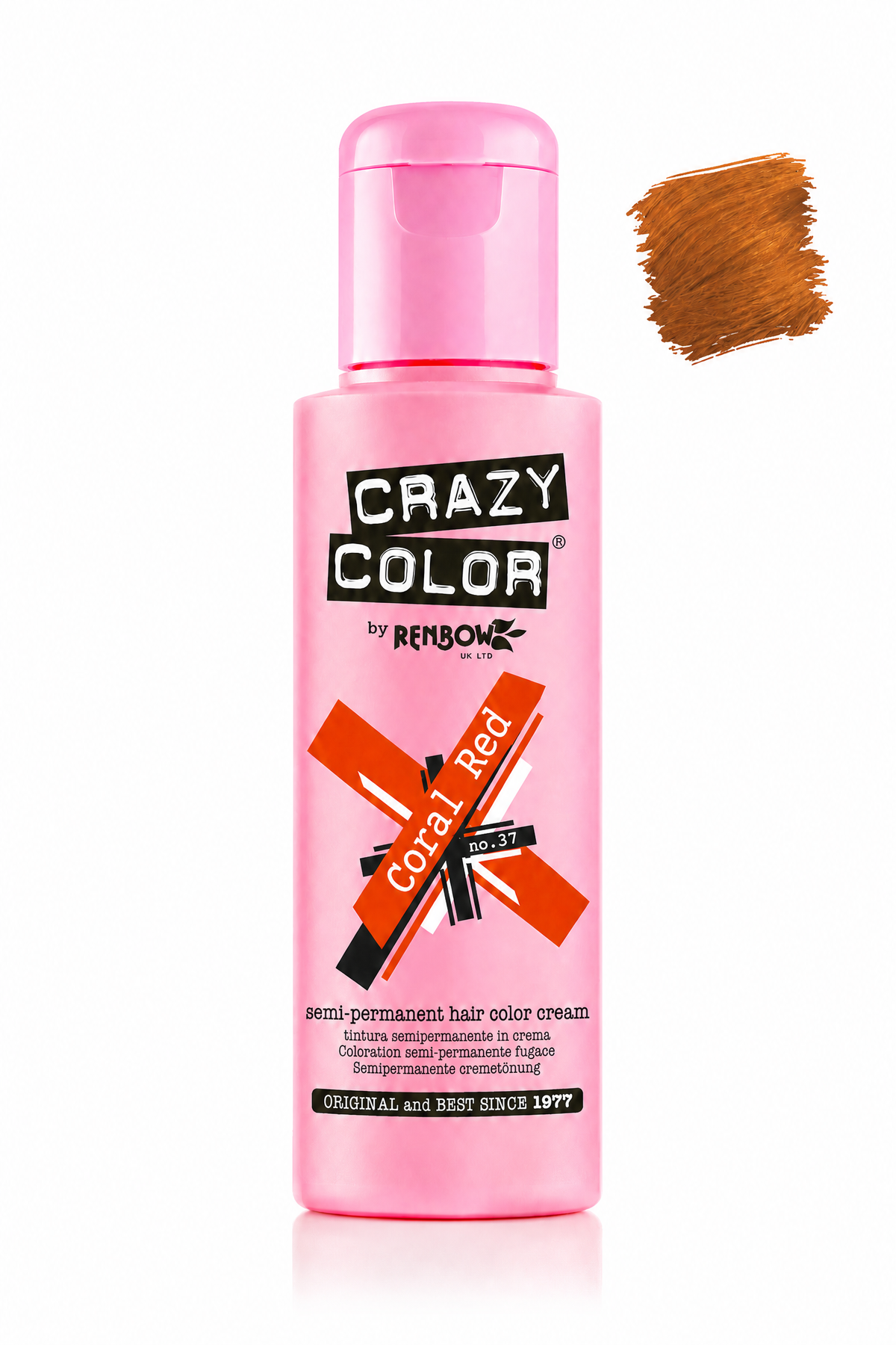 Crazy Colour Coral Red semi-permanent hair colour, 100ml