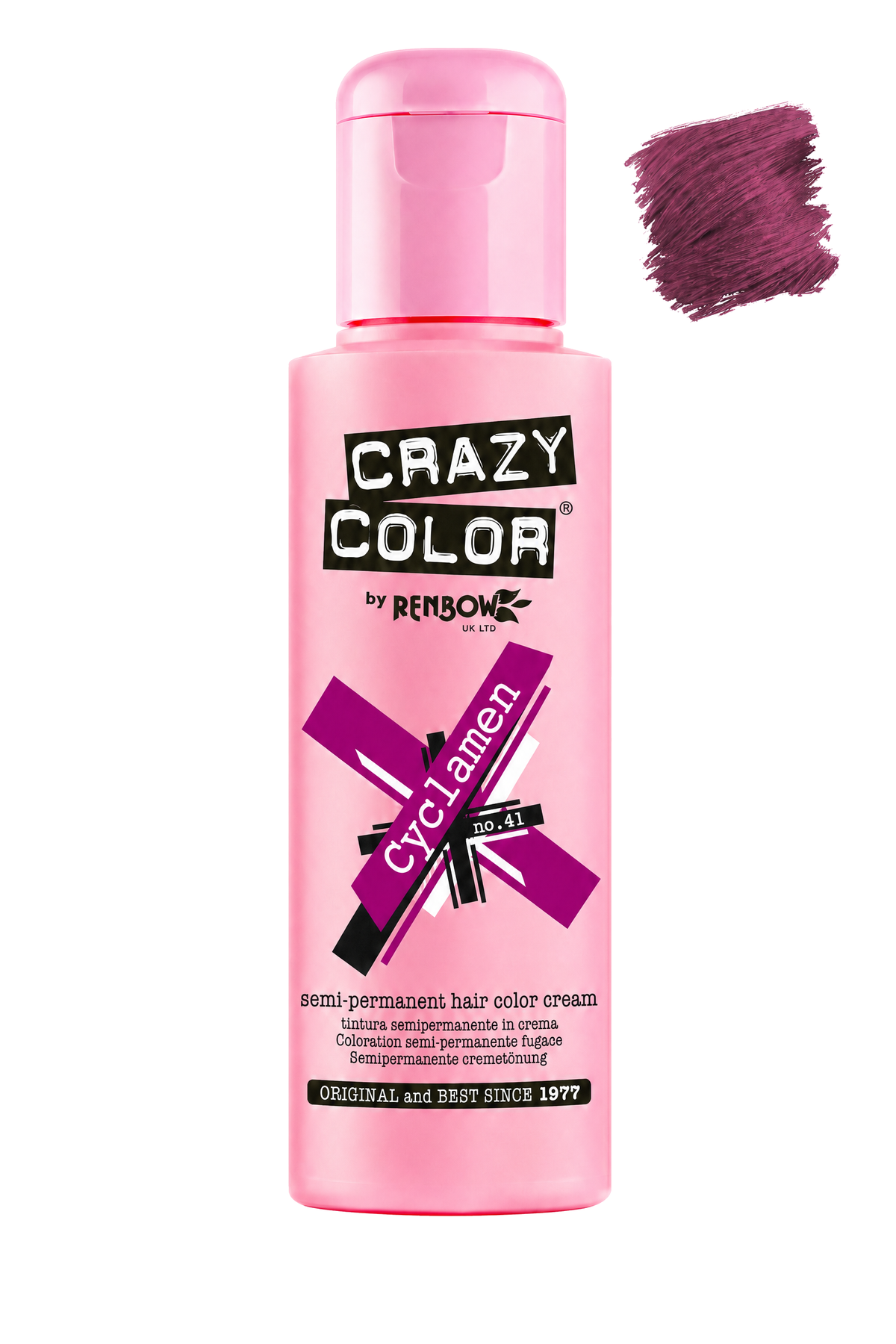 Crazy Colour Cyclamen semi-permanent hair colour, 100ml