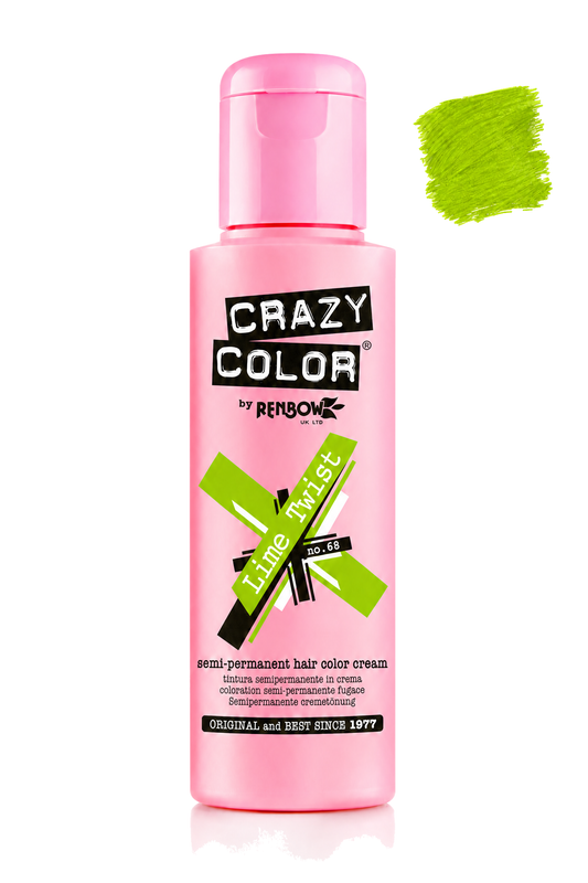 Crazy Colour Lime Twist semi-permanent hair colour, 100ml