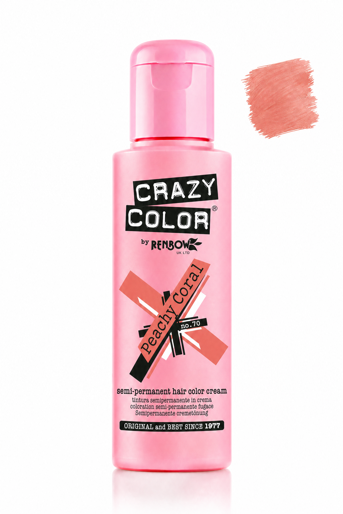Crazy Colour Peachy Coral semi-permanent hair colour, 100ml