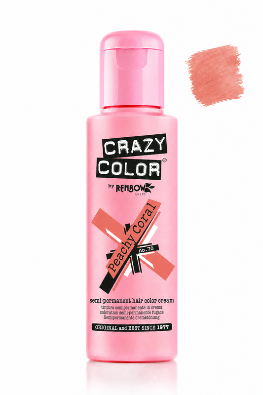 Crazy Colour Peachy Coral semi-permanent hair colour, 100ml