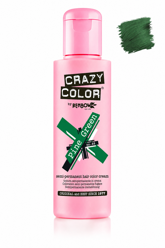 Crazy Colour Pine Green semi-permanent hair colour, 100ml