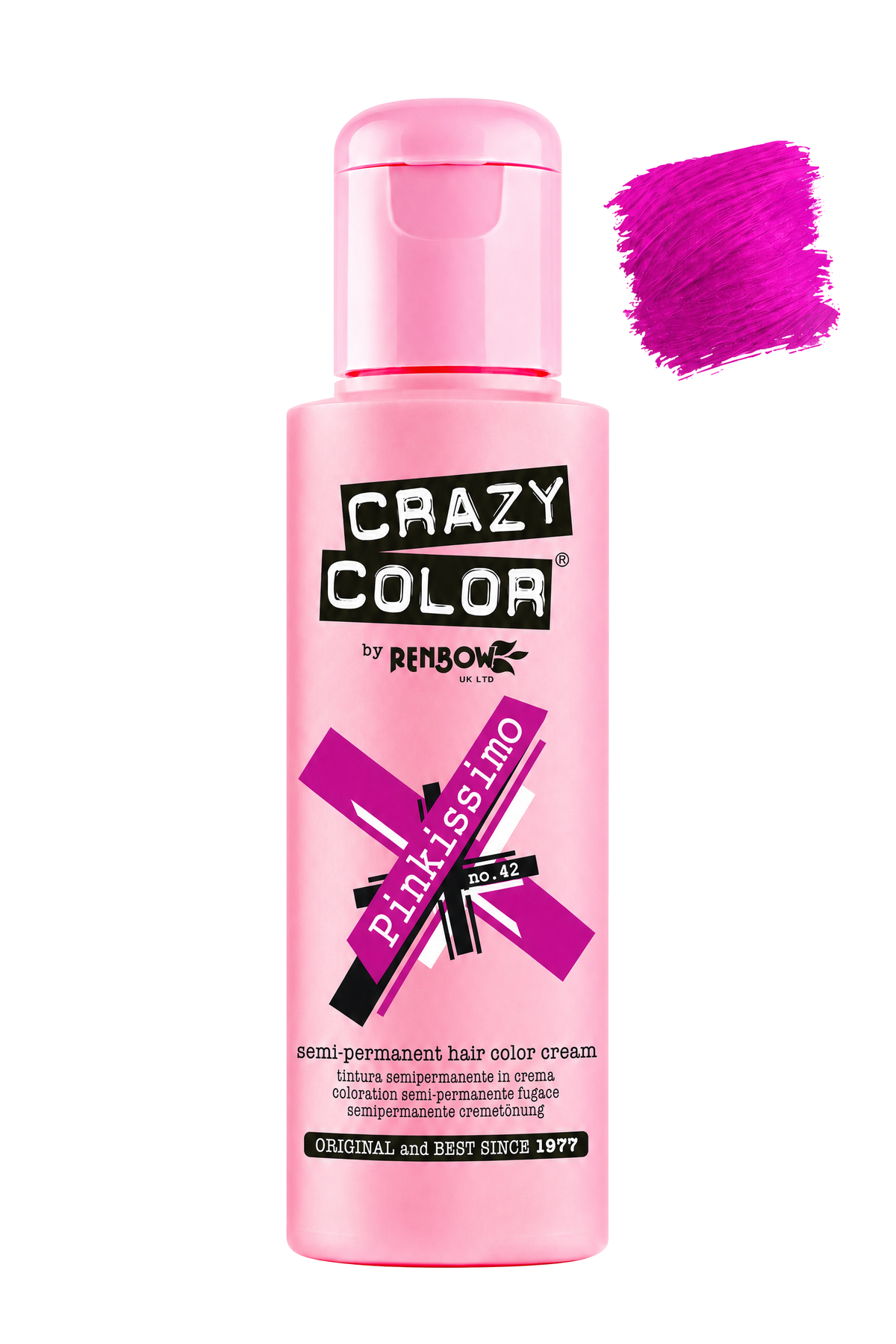 Crazy Colour Pinkissimo semi-permanent hair colour, 100ml