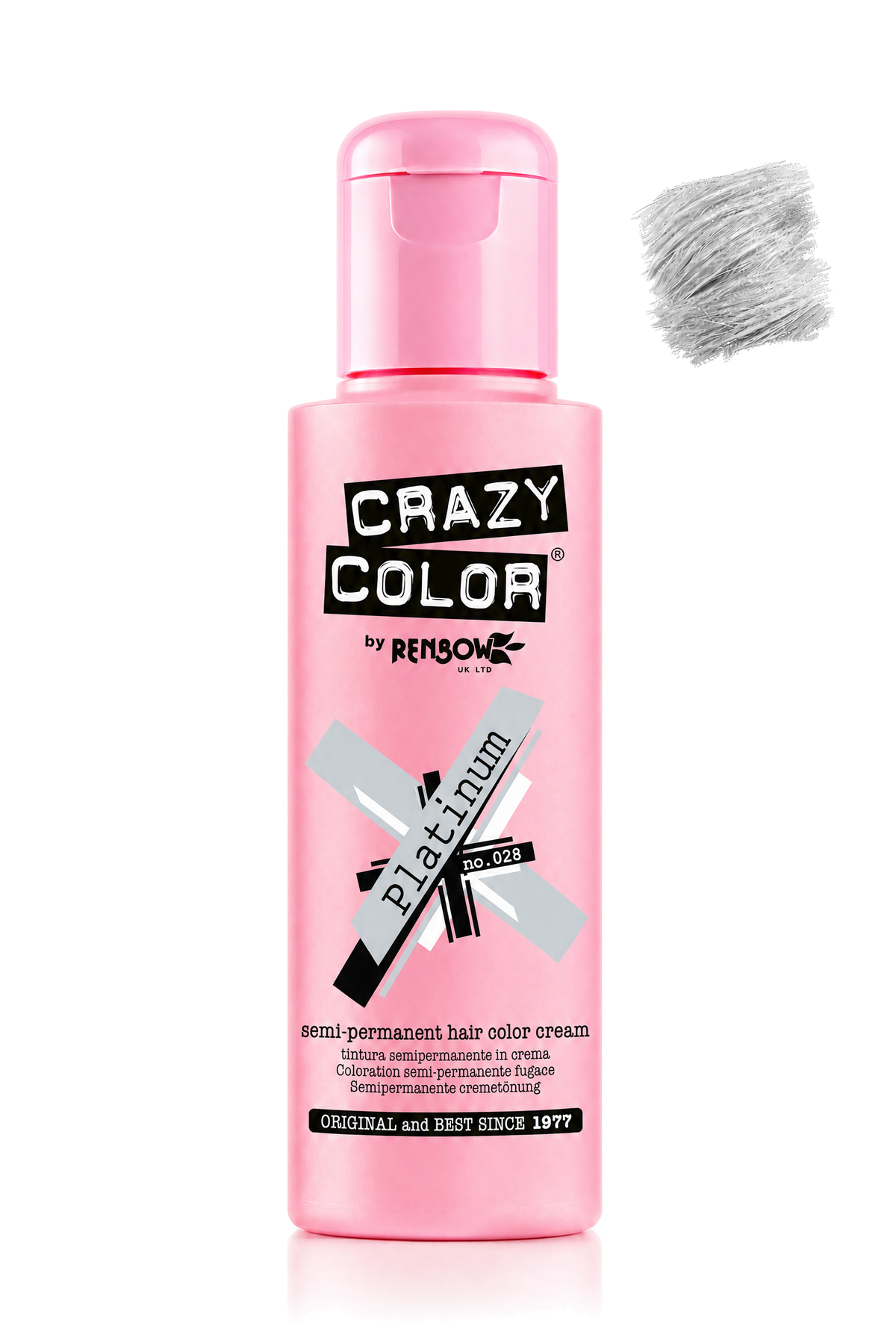 Crazy Colour Platinum semi-permanent hair colour, 100ml