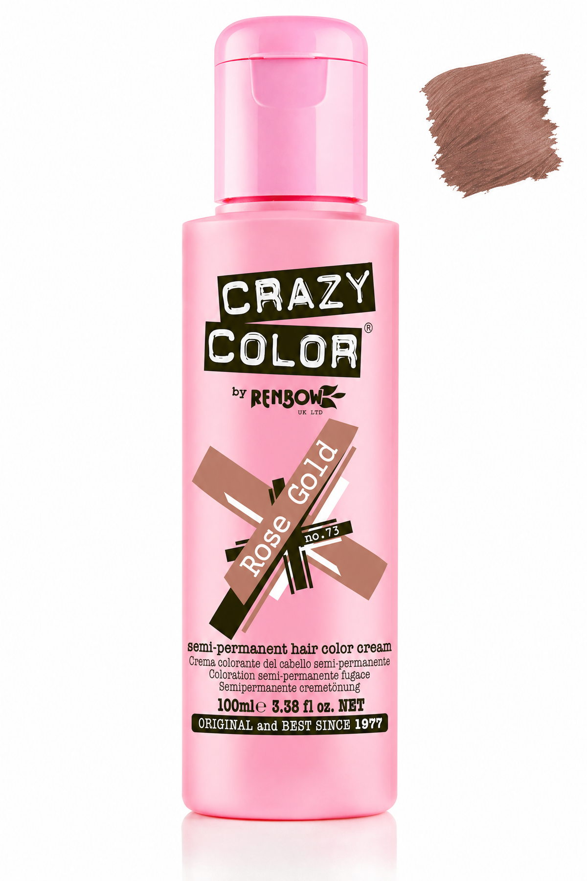 Crazy Colour Rose Gold semi-permanent hair colour, 100ml
