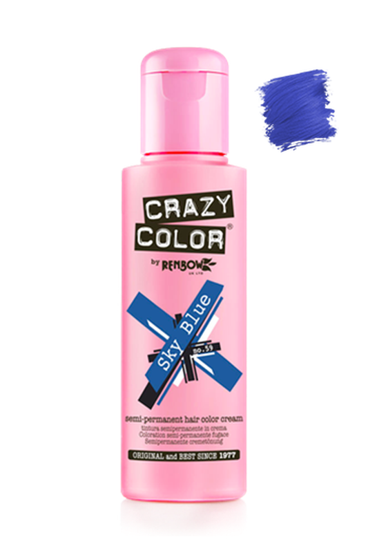 Crazy Colour Sky Blue semi-permanent hair colour, 100ml