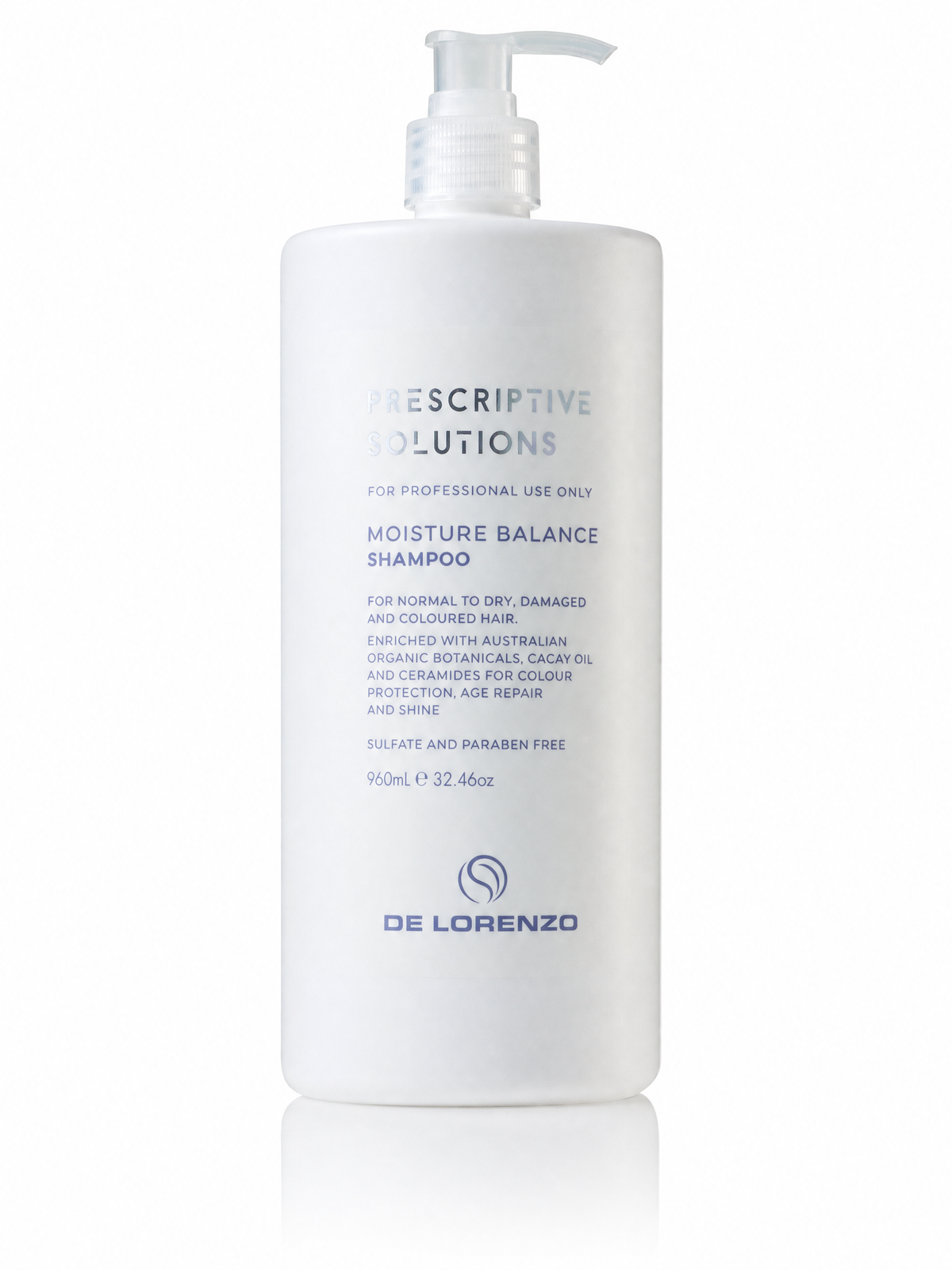 De Lorenzo Prescriptive Solutions Moisture Balance Shampoo 960ml — professional hair care product