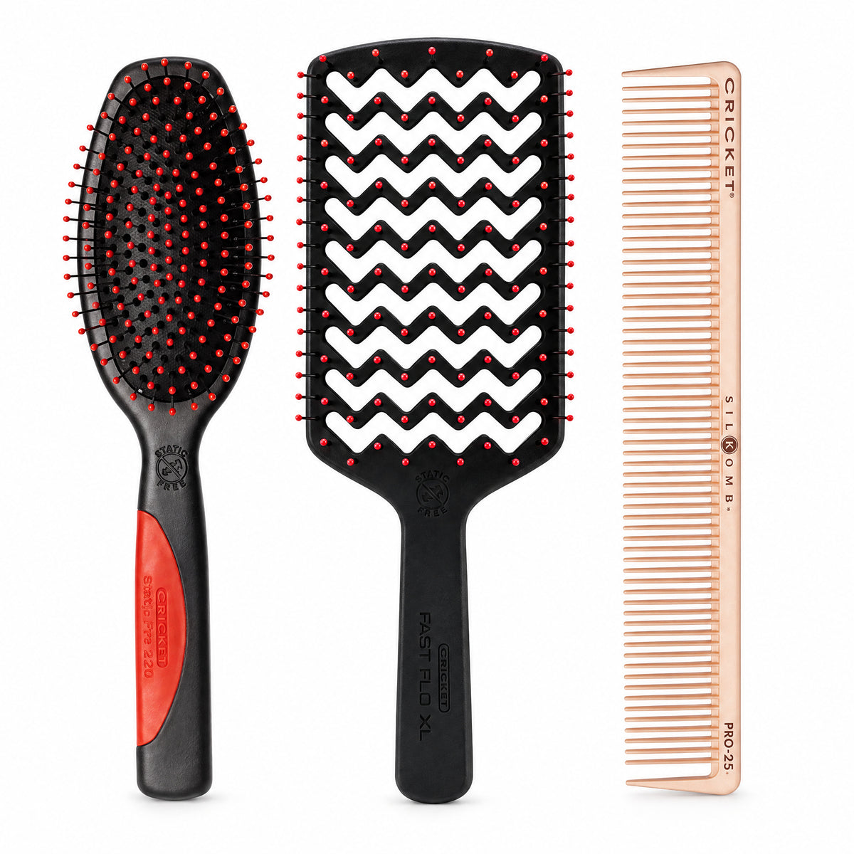 Cricket Brush Trio (Styling, Paddle & Comb)