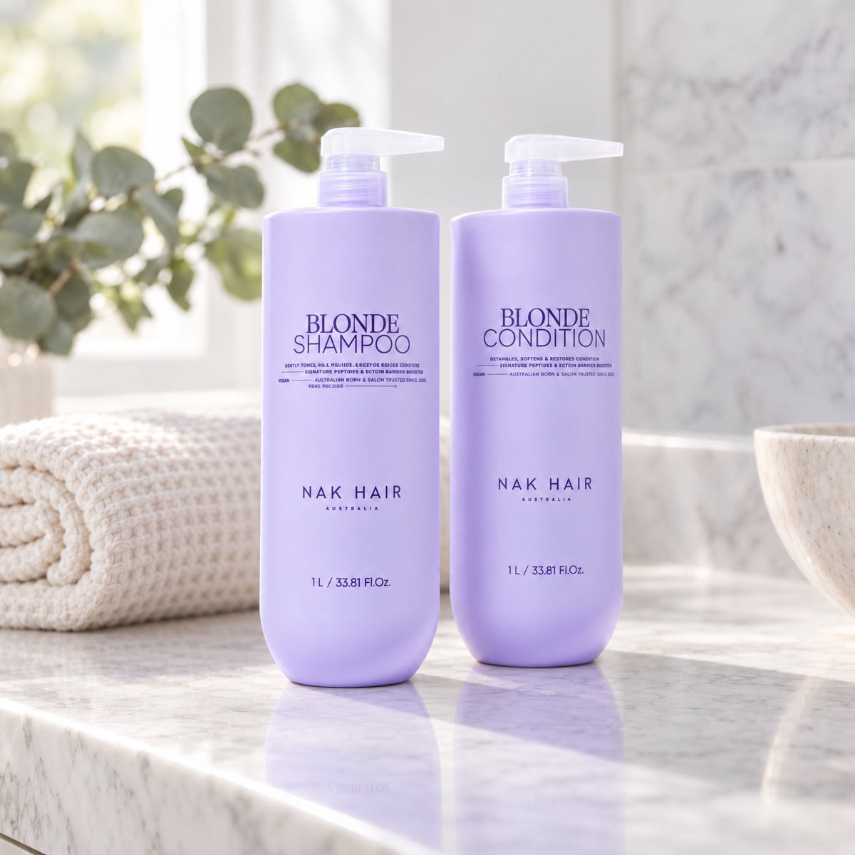 NAK Blonde Shampoo & Conditioner 1L Duo